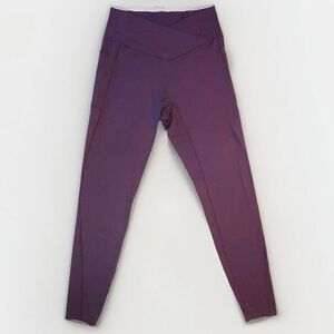 Halara Flex Women’s High-Waisted Crossover Pockets Purple Nylon Leggings Size L